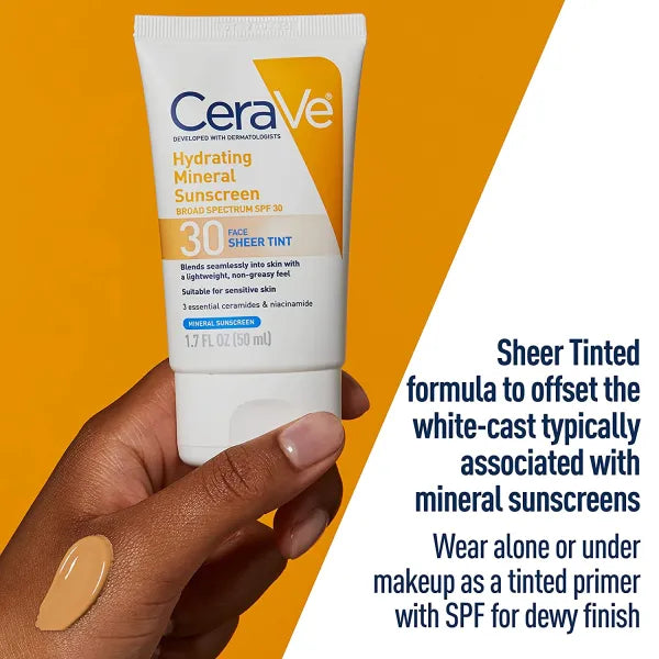 Cerave Hydrating Mineral Sunscreen Sheer Tint 30FPS